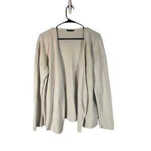 Eileen Fisher Gray Silk Blend Knit Opened Jacket & Pencil Skirt Set Women Sz 1X